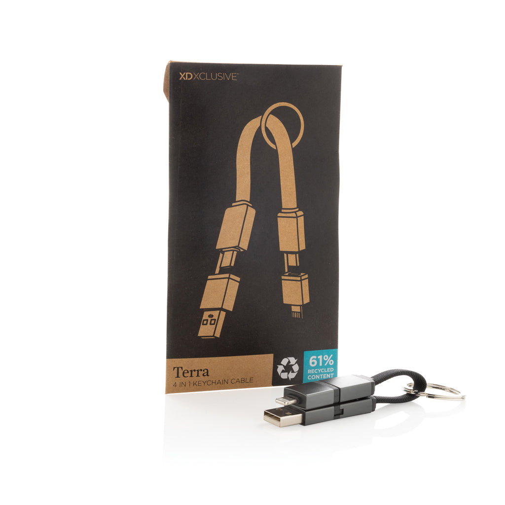 Terra recycled aluminium 4 in 1 60W fast charging cable