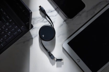 Terra RCS recycled aluminium retractable 240W 2-in-1 cable