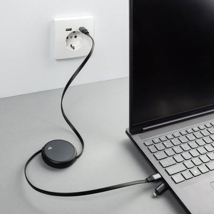 Terra RCS recycled aluminium retractable 240W 2-in-1 cable