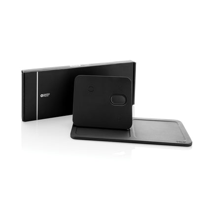 Swiss Peak 3 in 1 RCS recycled PU wireless charger desk tray