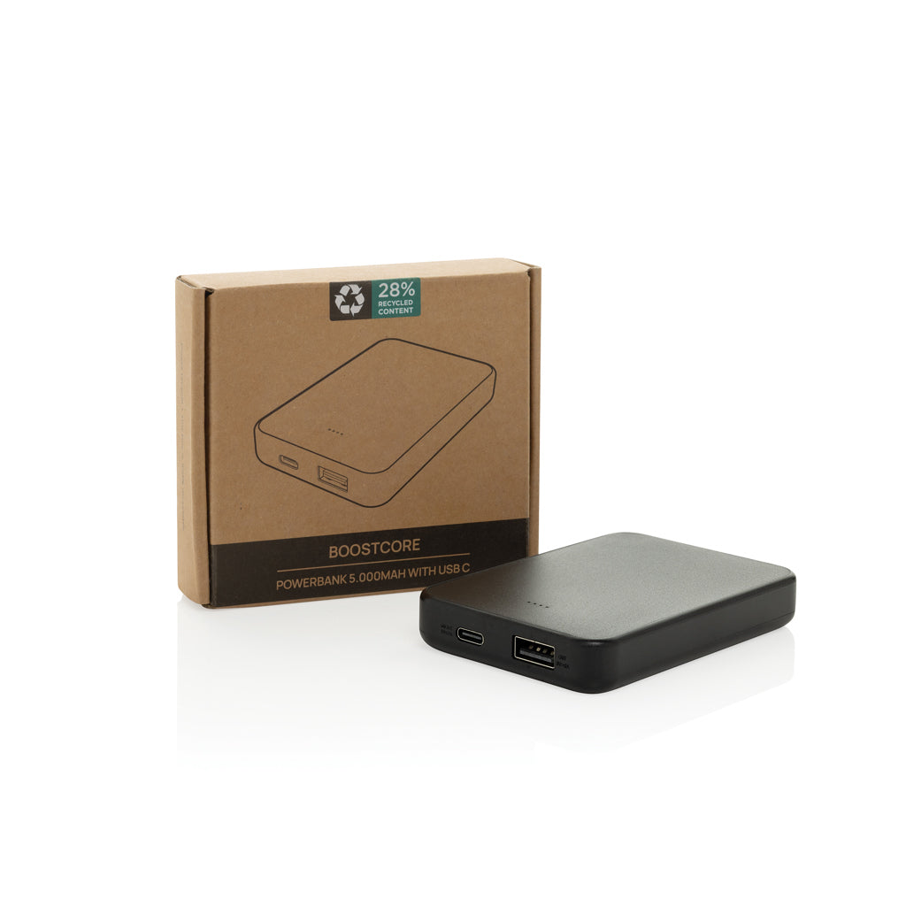 Boostcore RCS recycled plastic powerbank 5.000mAh with USB C