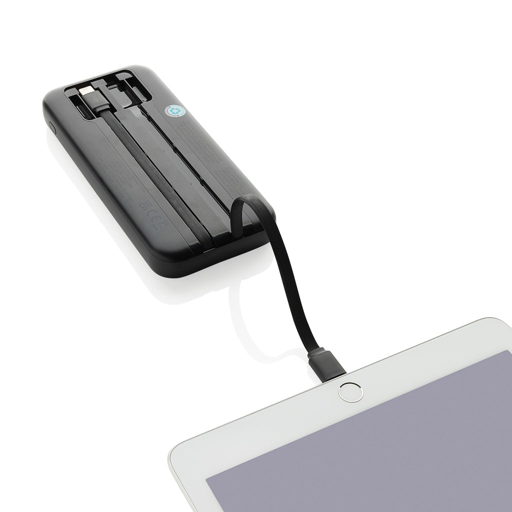 Turbopack RCS rplastic powerbank 10.000 integrated cables