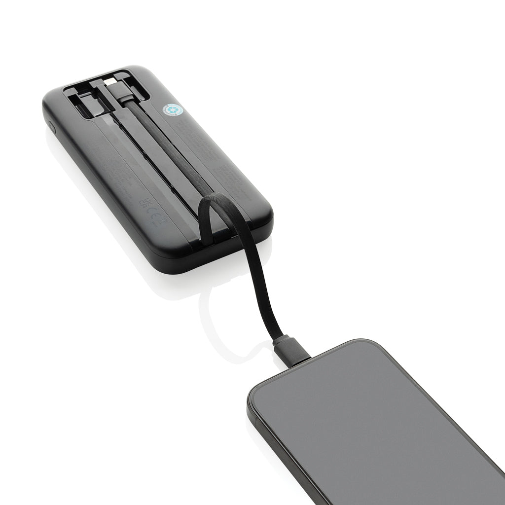 Turbopack RCS rplastic powerbank 10.000 integrated cables