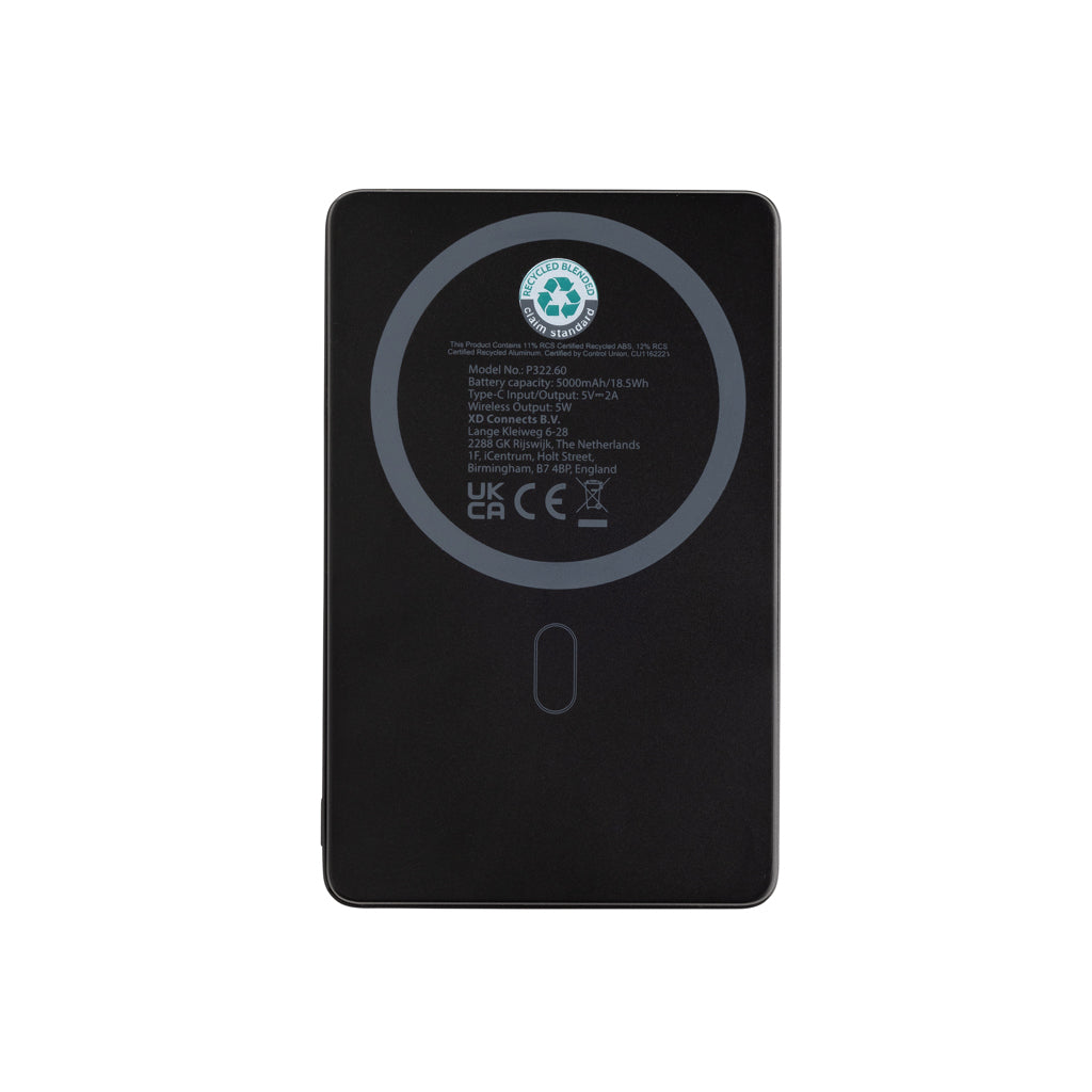 Orion RCS recycled aluminium 5000 mah 5W magnetic powerbank