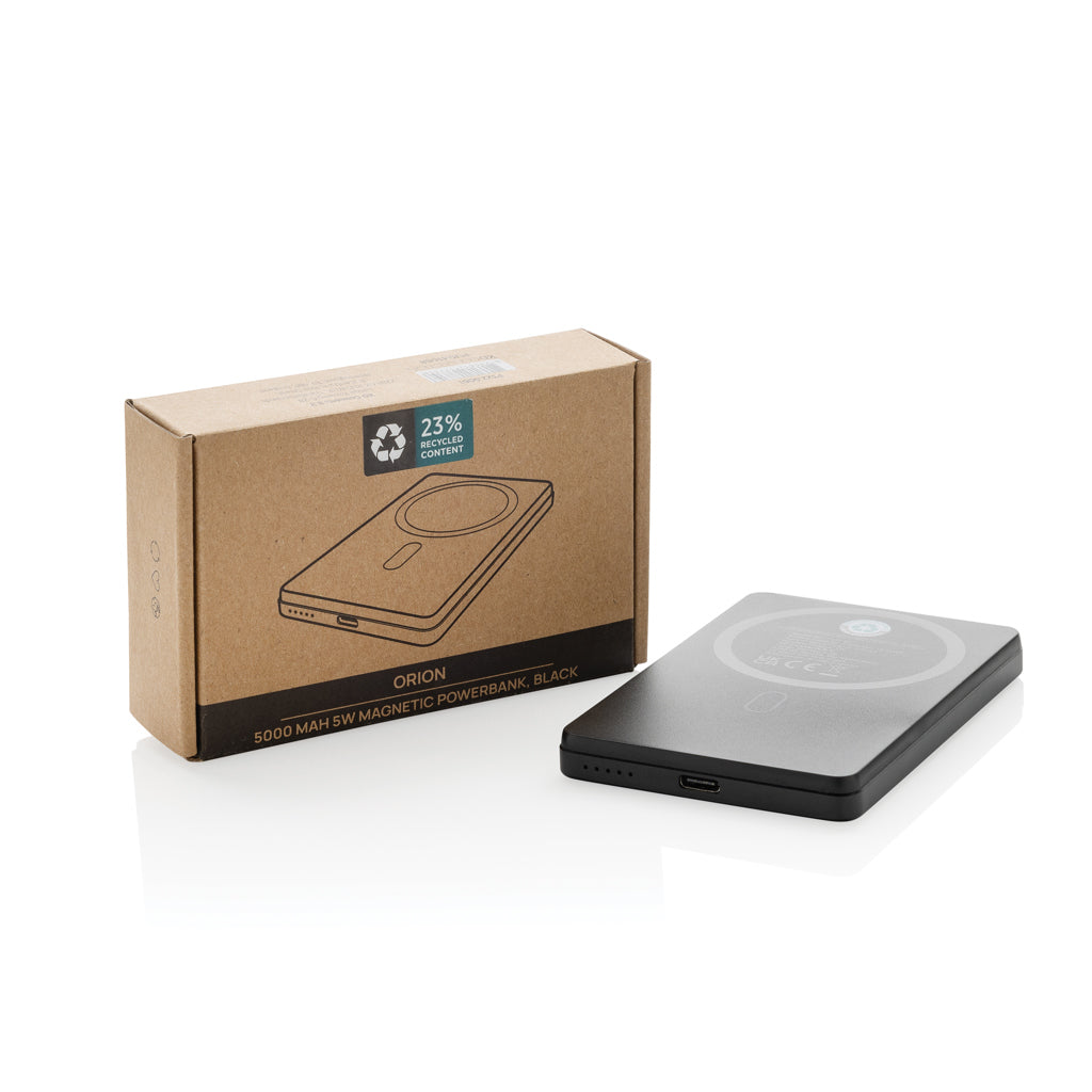 Orion RCS recycled aluminium 5000 mah 5W magnetic powerbank