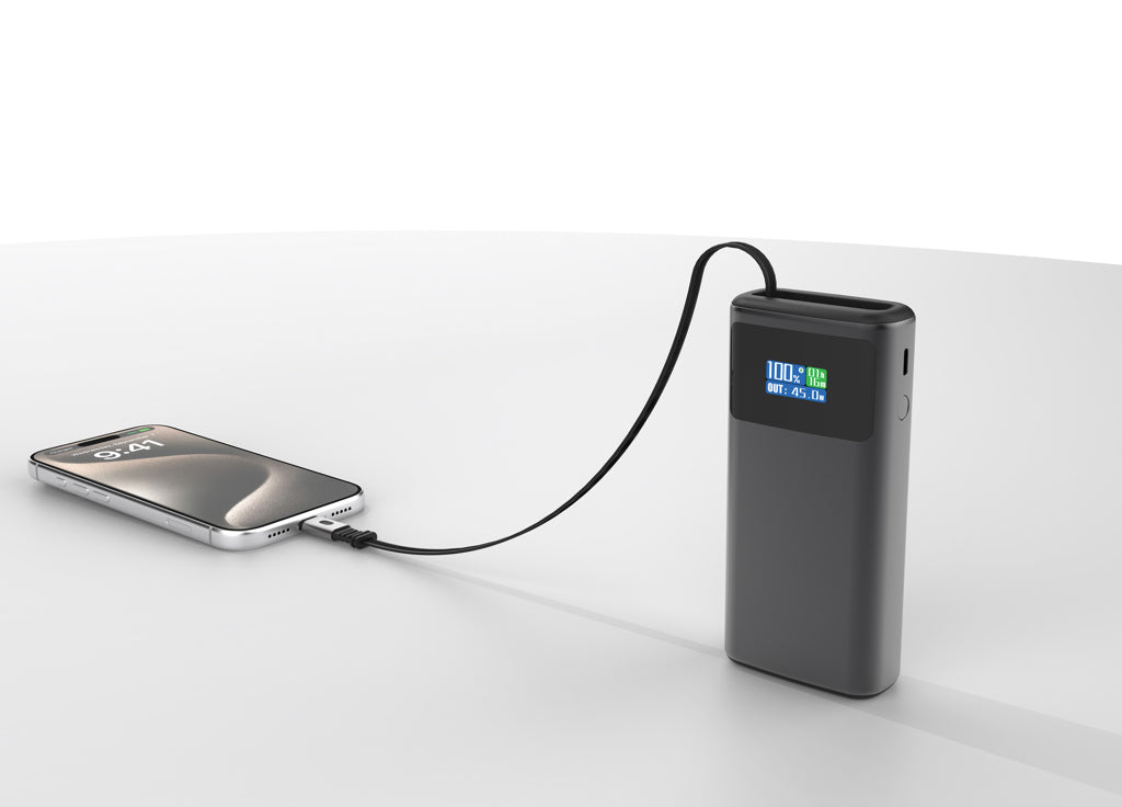 Quantum RCS ultra-fast PD45W 10.000mAh powerbank with screen