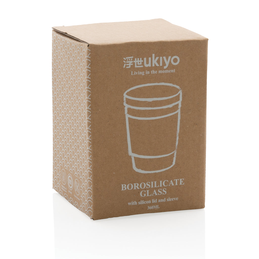 Ukiyo borosilicate glass with silicone lid and sleeve