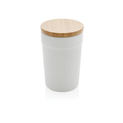 GRS certified recycled PP mug with bamboo lid
