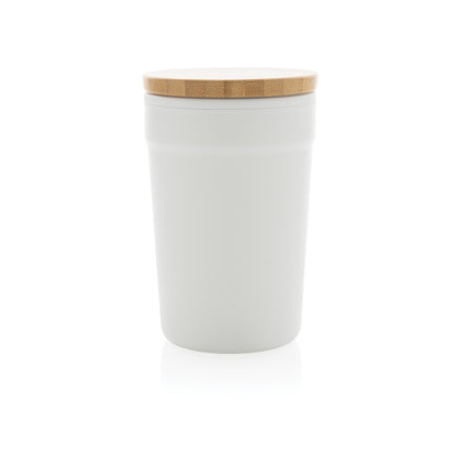 GRS certified recycled PP mug with bamboo lid