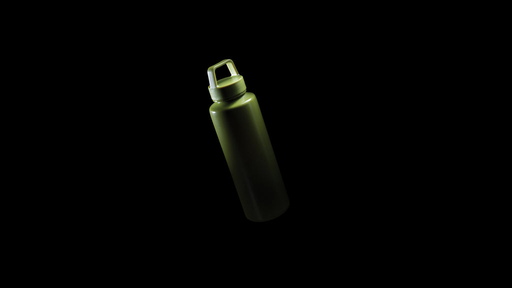 RCS certified recycled PP water bottle with handle