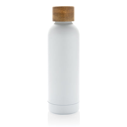 Wood RCS certified recycled stainless steel vacuum bottle