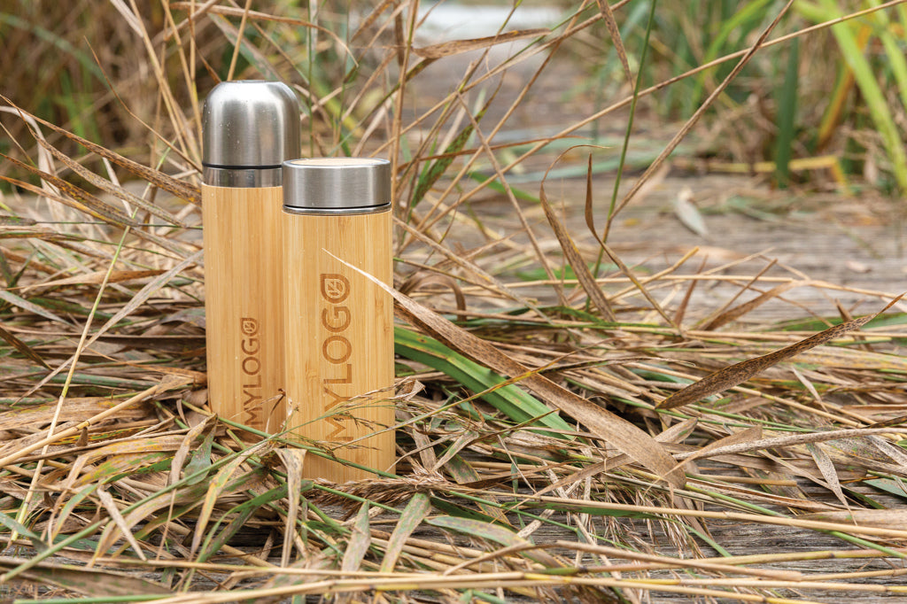 Leak proof bamboo vacuum bottle