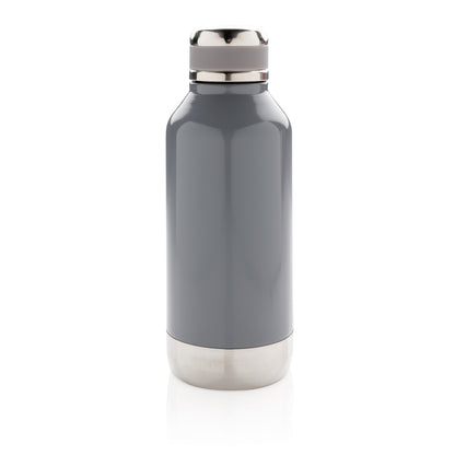 Leak proof vacuum bottle with logo plate