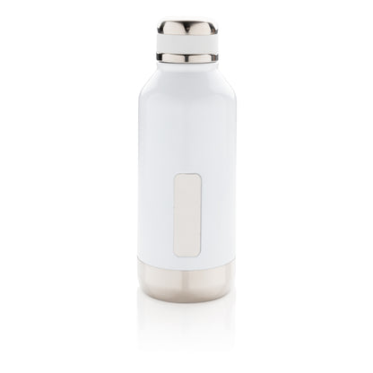 Leak proof vacuum bottle with logo plate
