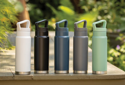 Leakproof vacuum on-the-go bottle with handle