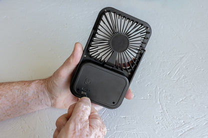 Aervina RCS recycled plastic re-chargeable desk fan
