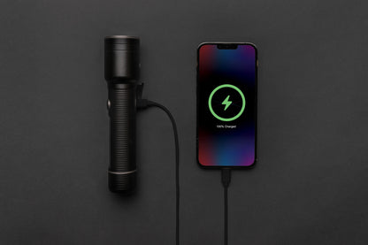 RCS recycled aluminium USB-rechargeable heavy duty torch