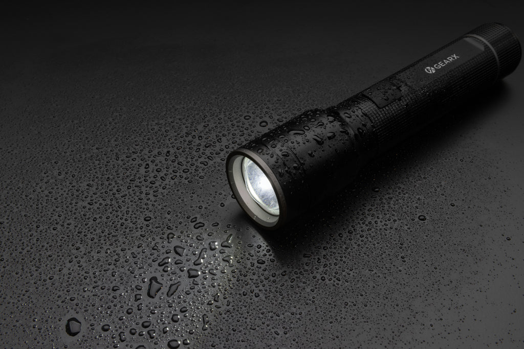 RCS recycled aluminium USB-rechargeable heavy duty torch
