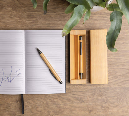 Bamboo modern pen set in box