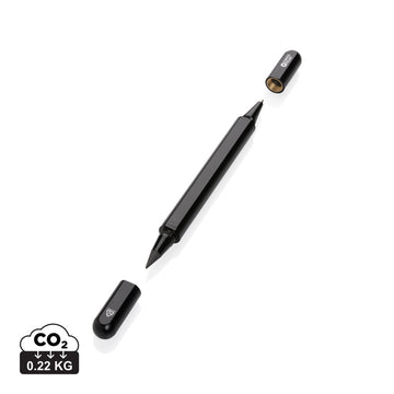 Swiss Peak Storm RCS recycled aluminium dual tip pen