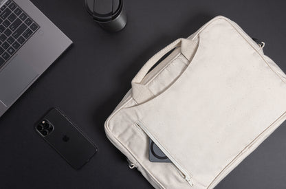 Laluka AWARE™ recycled cotton 15.4 inch laptop bag