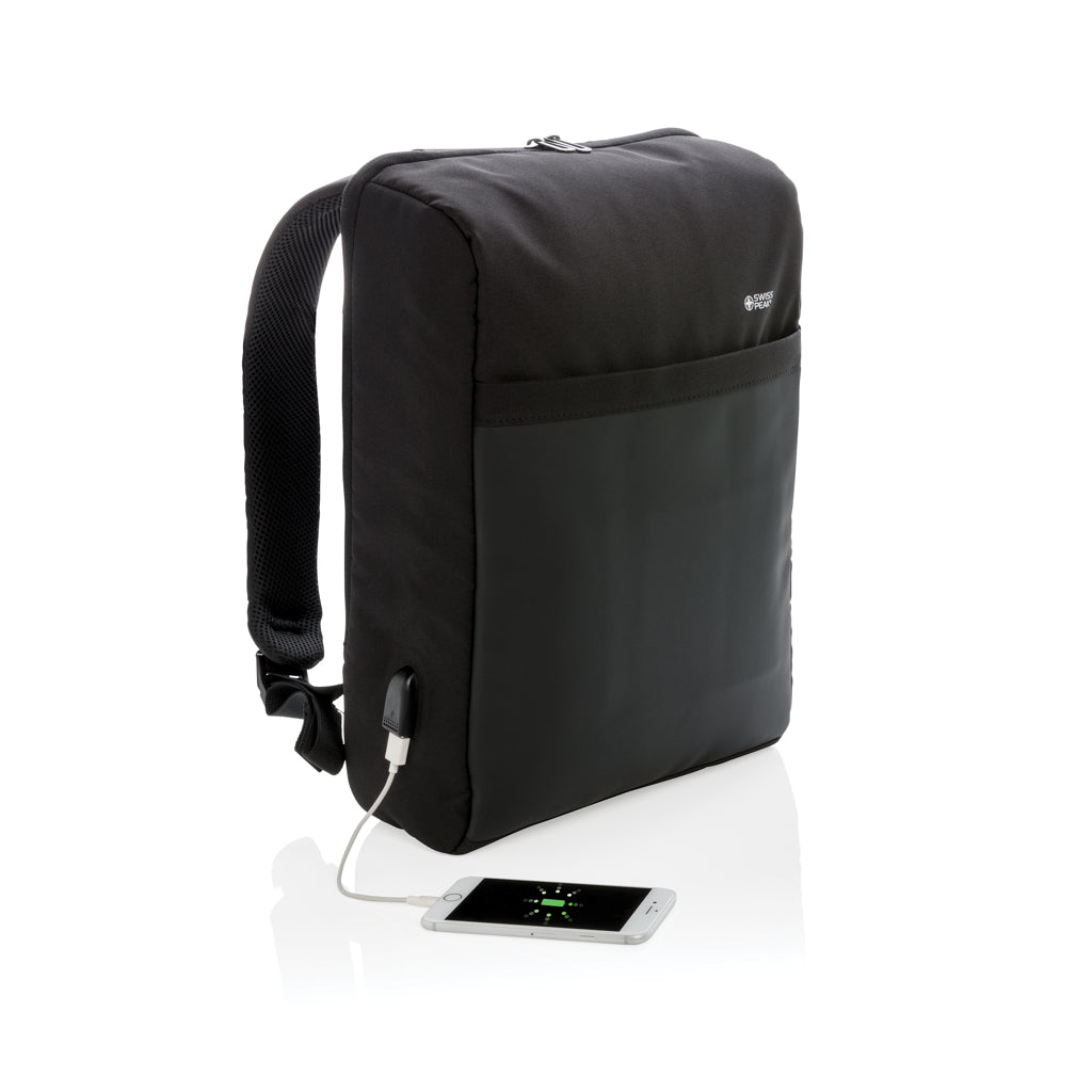 Swiss Peak 15' anti-theft RFID & USB backpack PVC free