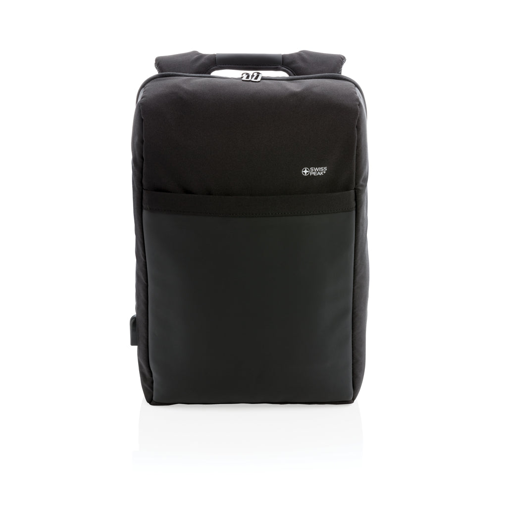 Swiss Peak 15' anti-theft RFID & USB backpack PVC free