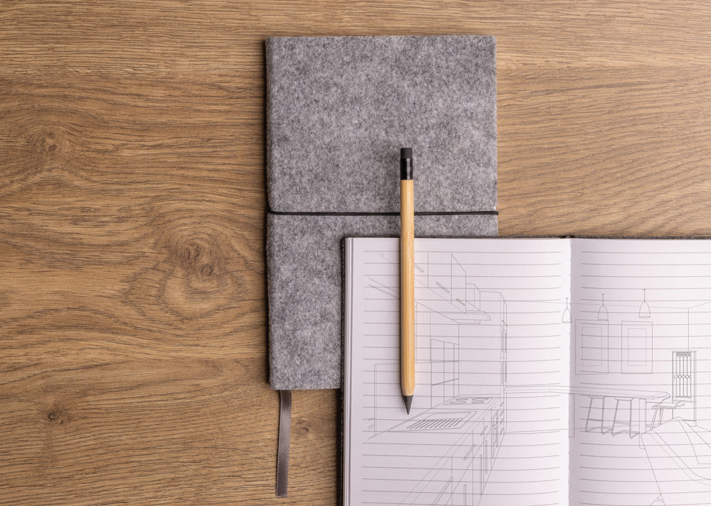GRS certified recycled felt A5 softcover notebook