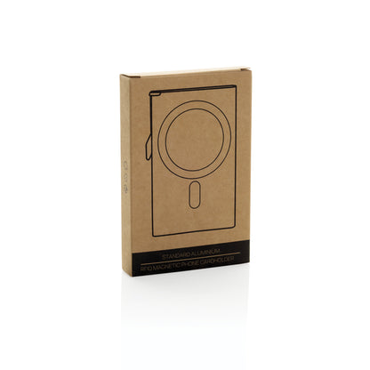 Standard aluminium RFID magnetic phone cardholder