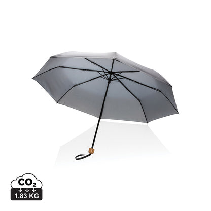 20.5' Impact AWARE™ RPET 190T Pongee bamboo mini umbrella