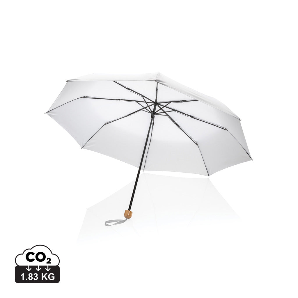 20.5' Impact AWARE™ RPET 190T Pongee bamboo mini umbrella