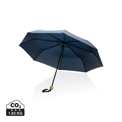 20.5' Impact AWARE™ RPET 190T Pongee bamboo mini umbrella