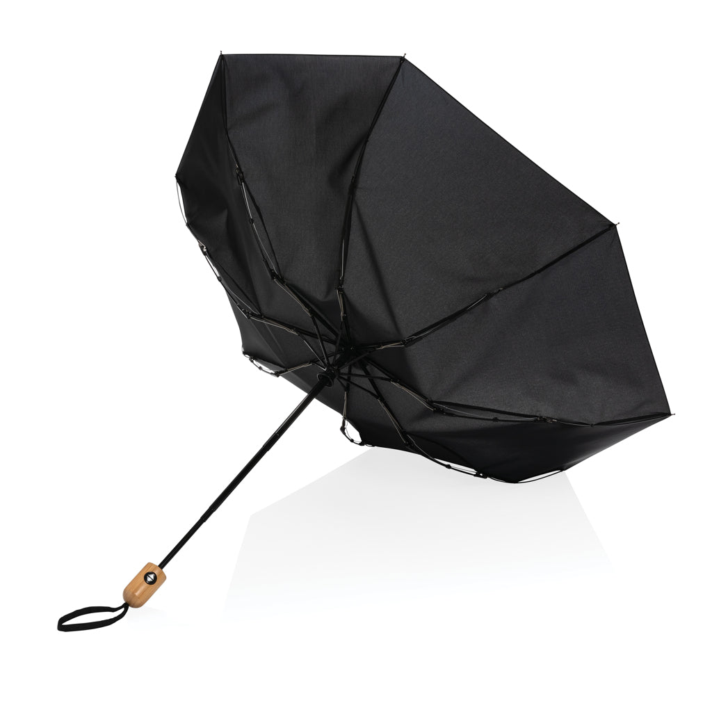 21' Impact AWARE™ RPET 190T bamboo auto open/close umbrella