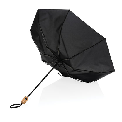 21' Impact AWARE™ RPET 190T bamboo auto open/close umbrella