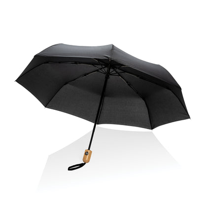 21' Impact AWARE™ RPET 190T bamboo auto open/close umbrella