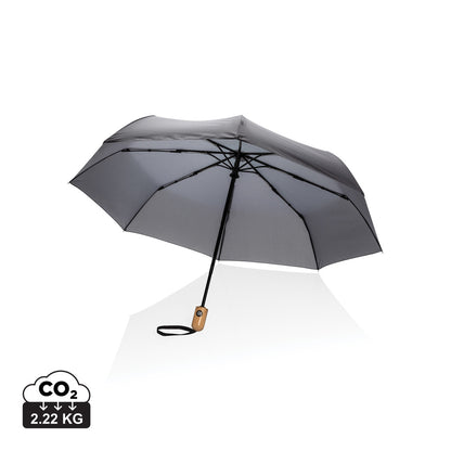 21' Impact AWARE™ RPET 190T bamboo auto open/close umbrella