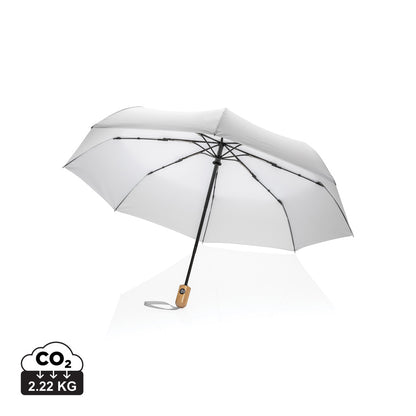 21' Impact AWARE™ RPET 190T bamboo auto open/close umbrella
