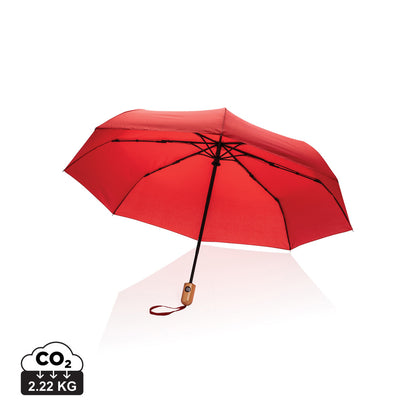 21' Impact AWARE™ RPET 190T bamboo auto open/close umbrella