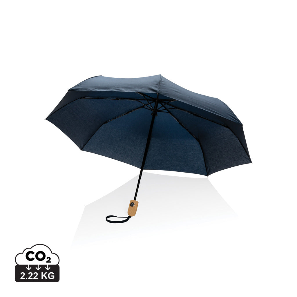 21' Impact AWARE™ RPET 190T bamboo auto open/close umbrella