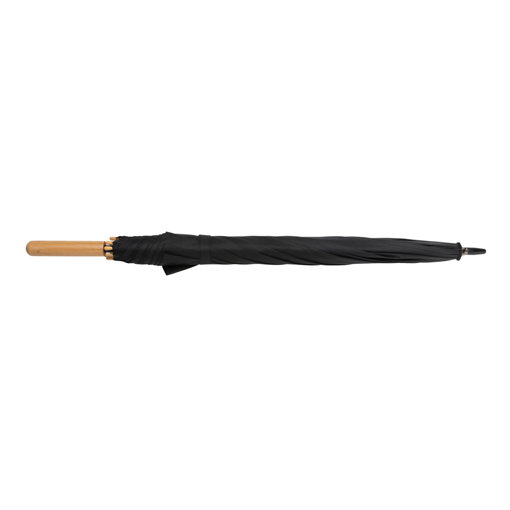 23' Impact AWARE™ RPET 190T auto open bamboo umbrella