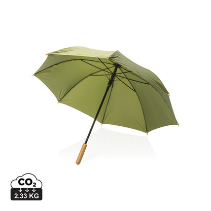23' Impact AWARE™ RPET 190T auto open bamboo umbrella