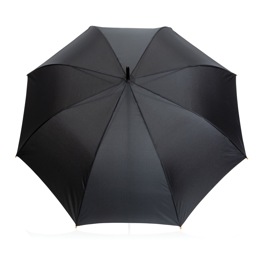 27' Impact AWARE™ RPET 190T auto open bamboo umbrella