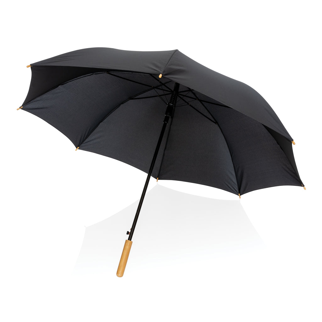 27' Impact AWARE™ RPET 190T auto open bamboo umbrella
