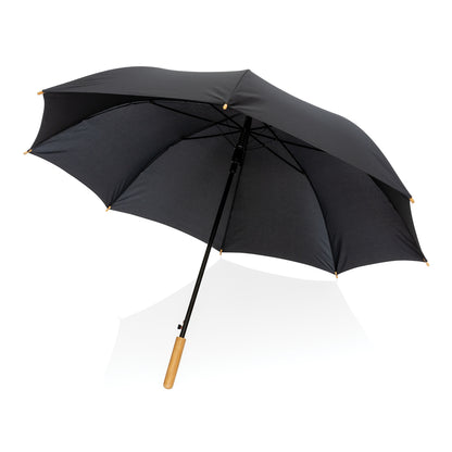 27' Impact AWARE™ RPET 190T auto open bamboo umbrella