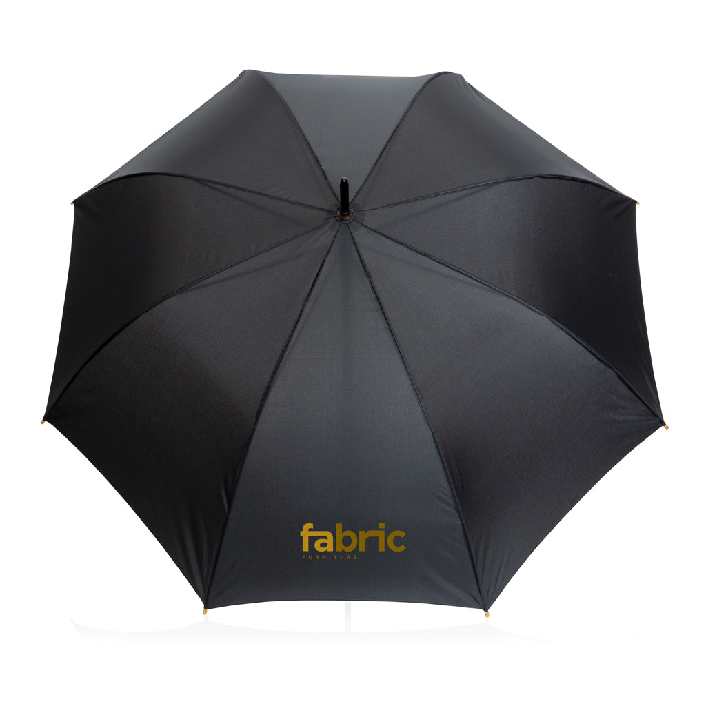 27' Impact AWARE™ RPET 190T auto open bamboo umbrella