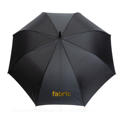 27' Impact AWARE™ RPET 190T auto open bamboo umbrella