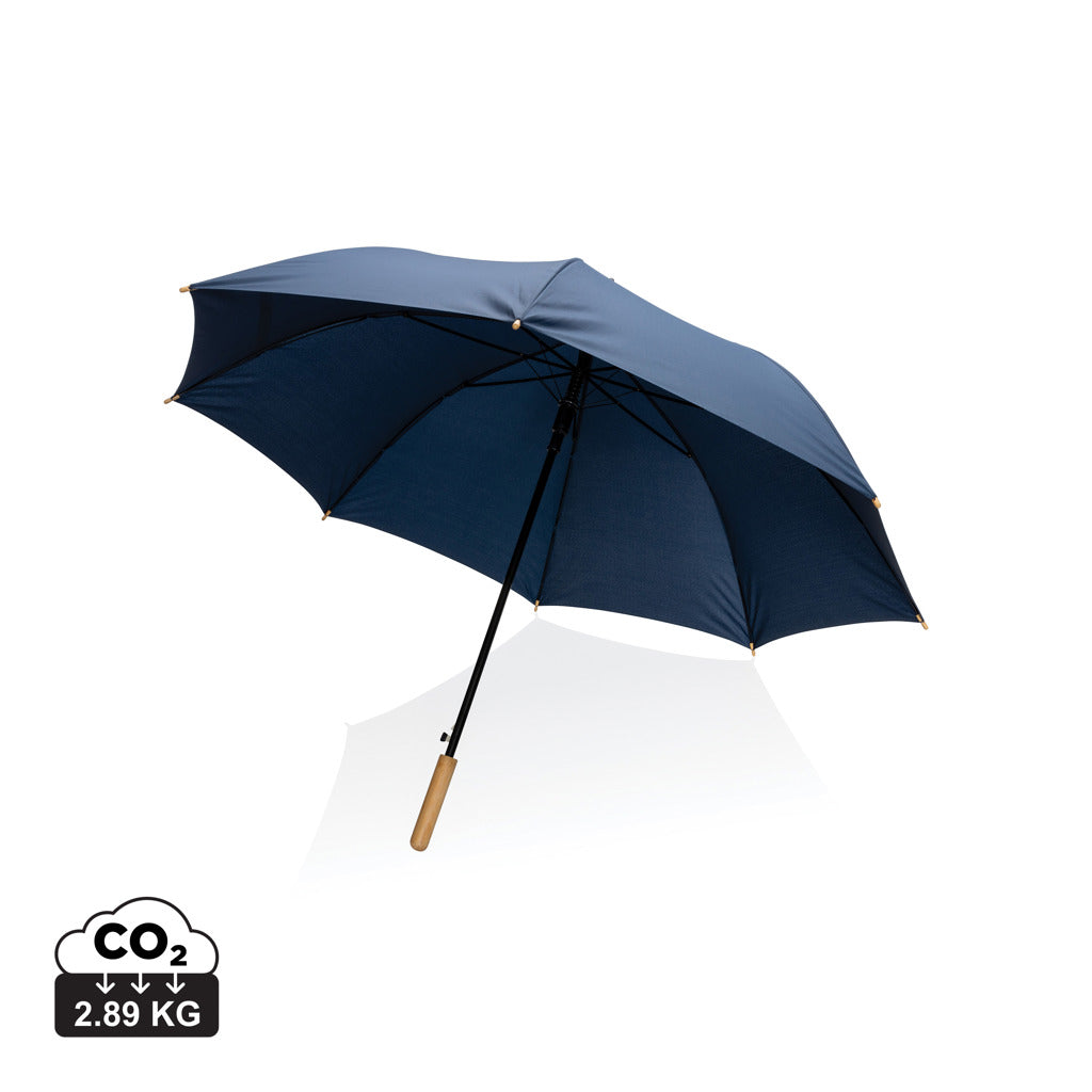 27' Impact AWARE™ RPET 190T auto open bamboo umbrella