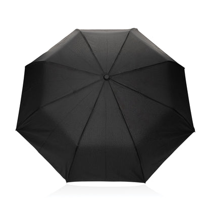 Kaycey 21' AWARE™ RPET Acacia wood mini auto open umbrella