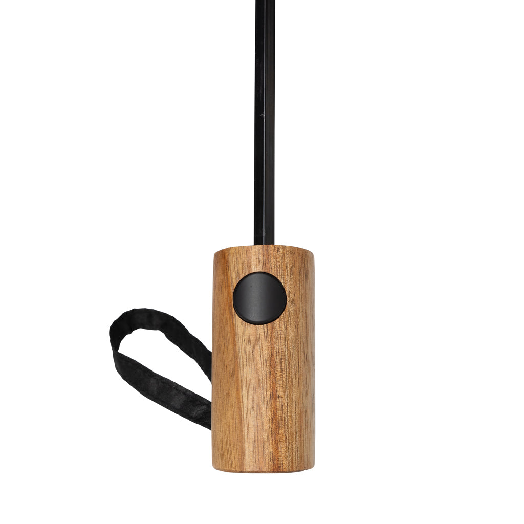 Kaycey 21' AWARE™ RPET Acacia wood mini auto open umbrella