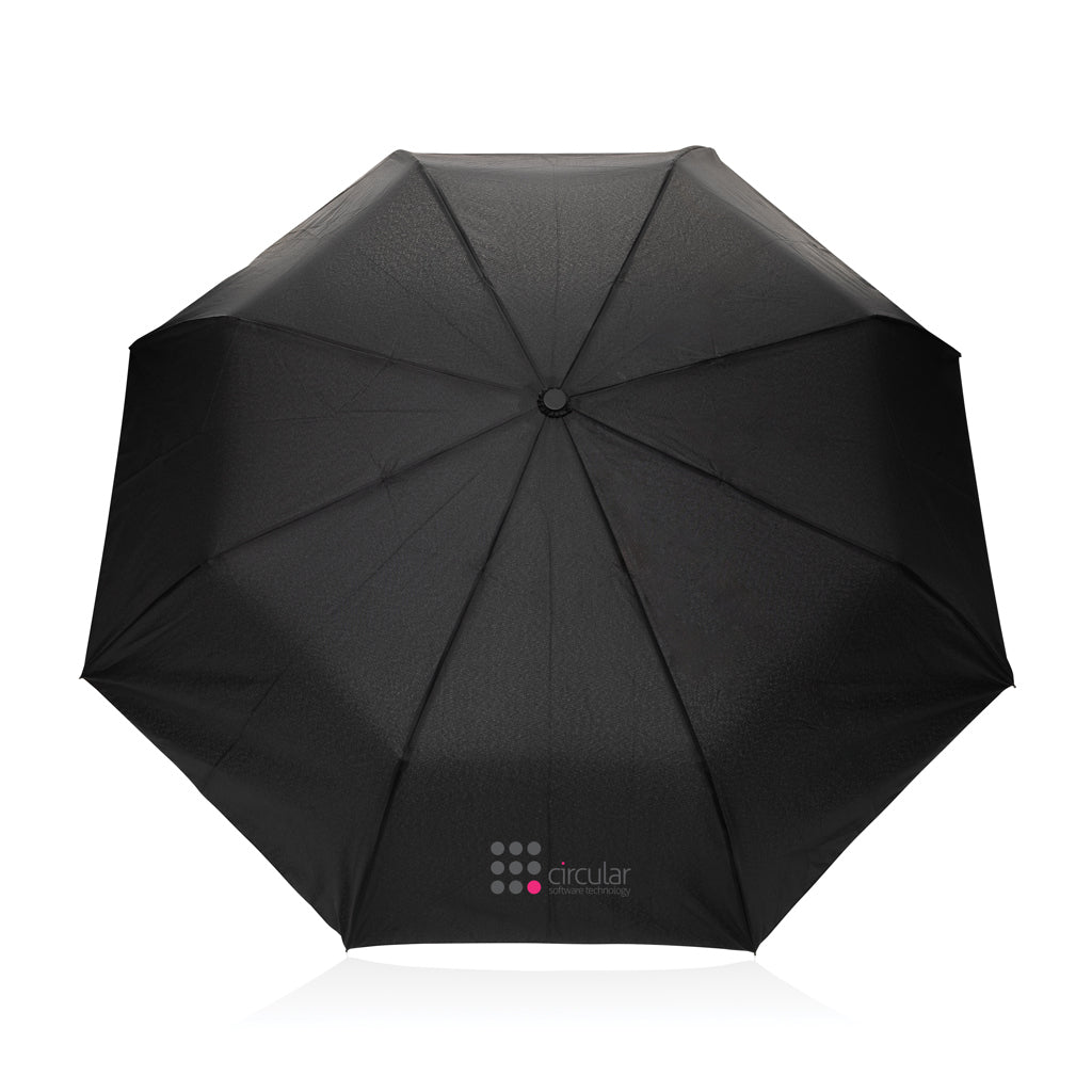 Kaycey 21' AWARE™ RPET Acacia wood mini auto open umbrella